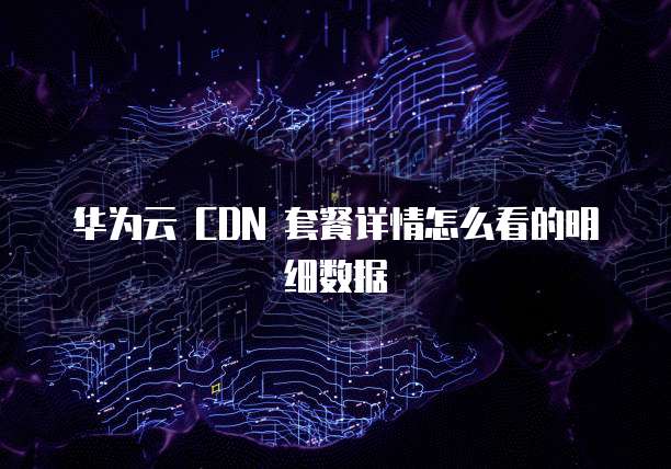 华为云 CDN 套餐详情怎么看的明细数据