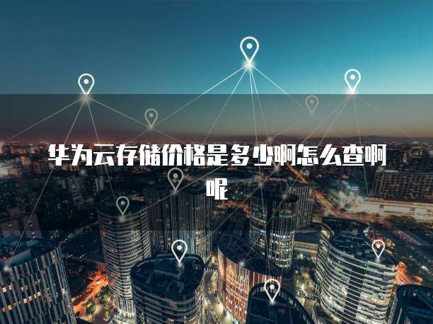华为云存储价格是多少啊怎么查啊呢