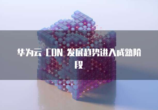 华为云 CDN 发展趋势进入成熟阶段