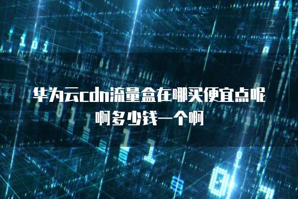 华为云cdn流量盒在哪买便宜点呢啊多少钱一个啊