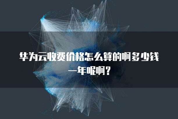 华为云收费价格怎么算的啊多少钱一年呢啊?