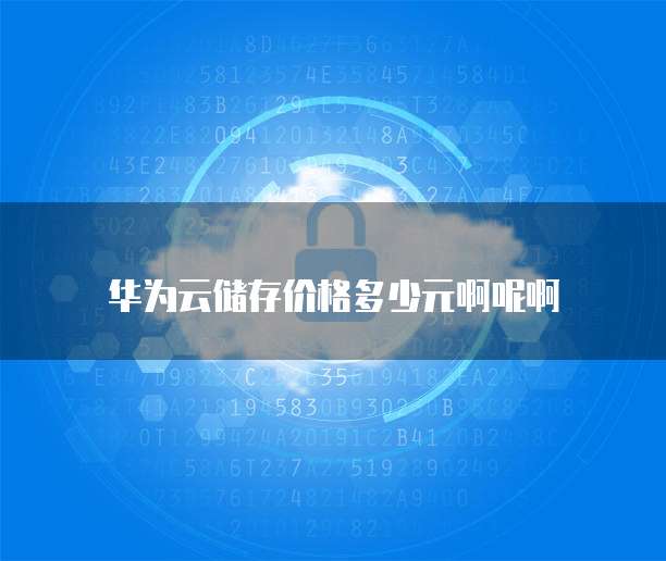 华为云储存价格多少元啊呢啊