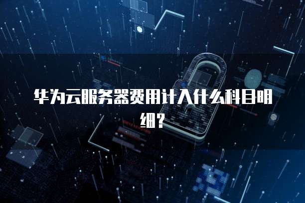 华为云服务器费用计入什么科目明细?