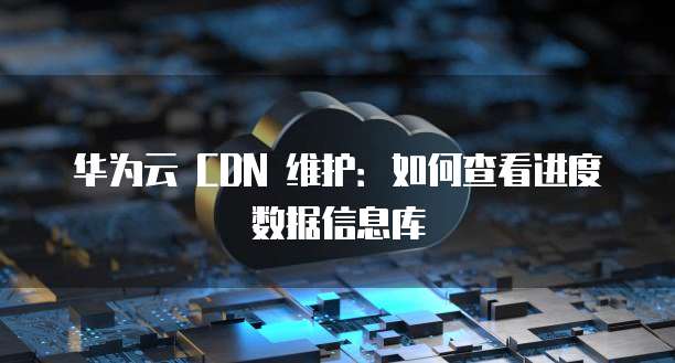 华为云 CDN 维护:如何查看进度数据信息库