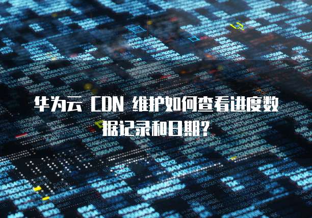 华为云 CDN 维护如何查看进度数据记录和日期?