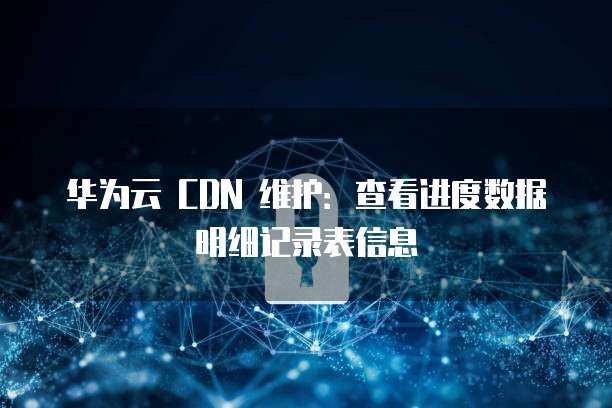 华为云 CDN 维护:查看进度数据明细记录表信息