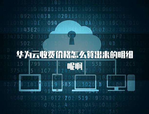 华为云收费价格怎么算出来的明细呢啊