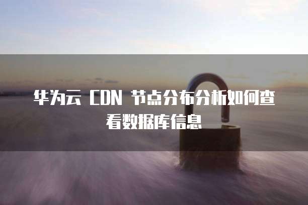 华为云 CDN 节点分布分析如何查看数据库信息