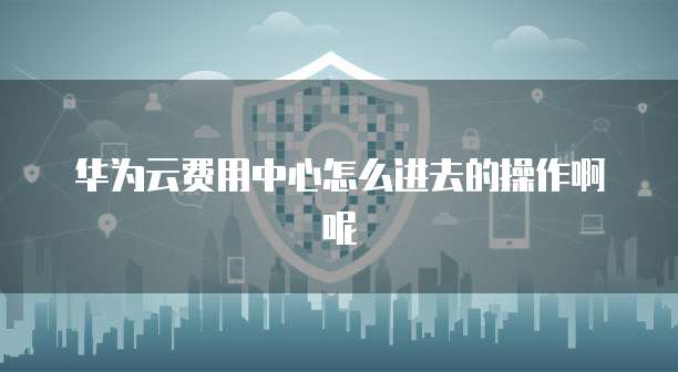华为云费用中心怎么进去的操作啊呢