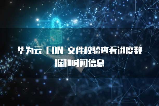 华为云 CDN 文件校验查看进度数据和时间信息