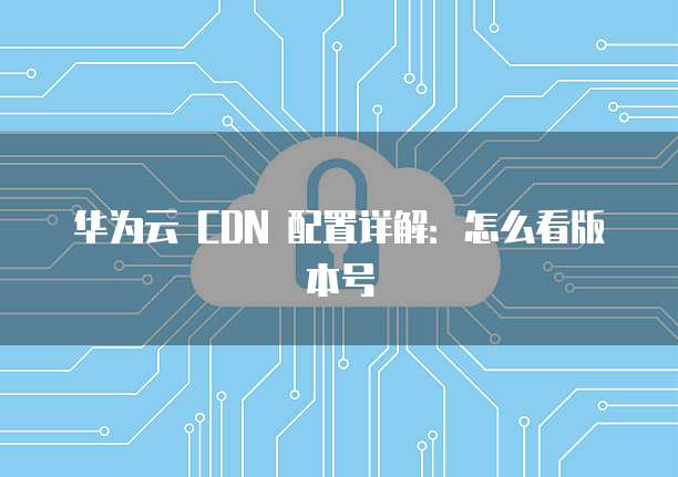 华为云 CDN 配置详解:怎么看版本号