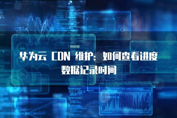 华为云 CDN 维护:如何查看进度数据记录时间