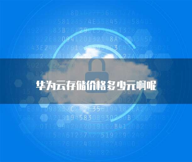 华为云存储价格多少元啊呢