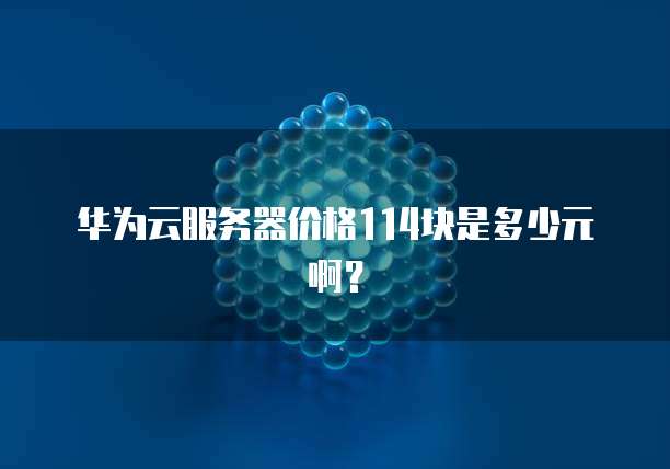 华为云服务器价格114块是多少元啊?