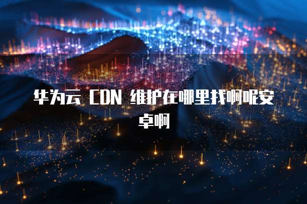 华为云 CDN 维护在哪里找啊呢安卓啊