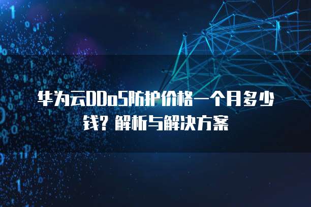 华为云DDoS防护价格一个月多少钱?解析与解决方案