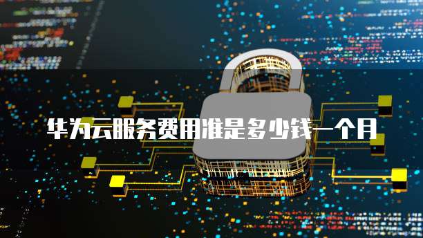 华为云服务费用准是多少钱一个月