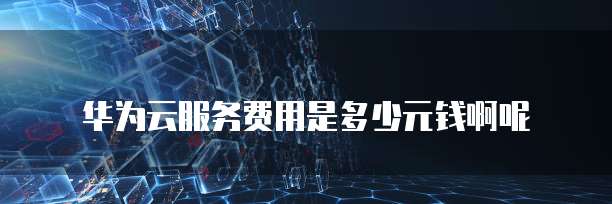 华为云服务费用是多少元钱啊呢