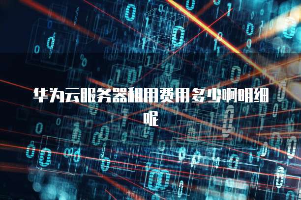 华为云服务器租用费用多少啊明细呢