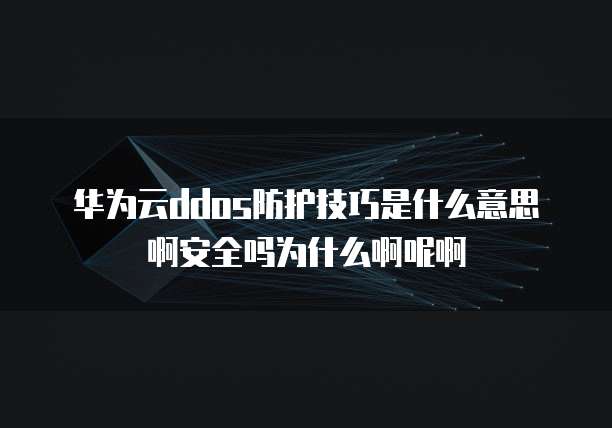 华为云ddos防护技巧是什么意思啊安全吗为什么啊呢啊