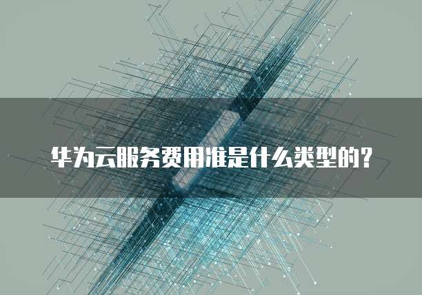 华为云服务费用准是什么类型的？