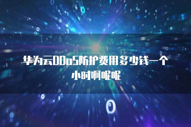 华为云DDoS防护费用多少钱一个小时啊呢呢