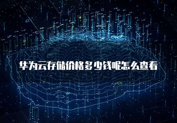 华为云存储价格多少钱呢怎么查看