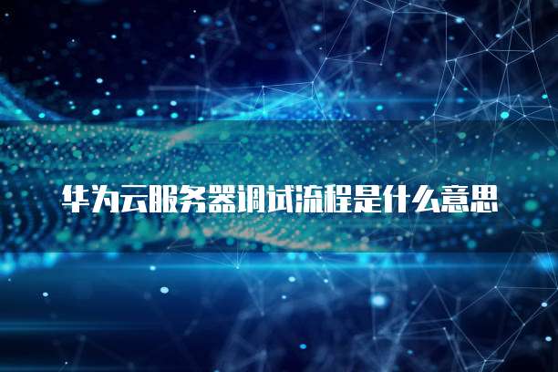 华为云服务器调试流程是什么意思