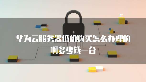 华为云服务器低价购买怎么办理的啊多少钱一台