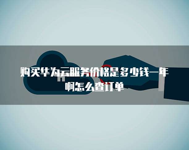 购买华为云服务价格是多少钱一年啊怎么查订单