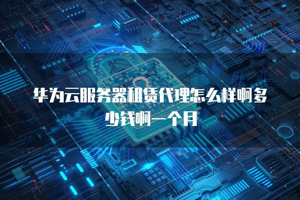华为云服务器租赁代理怎么样啊多少钱啊一个月