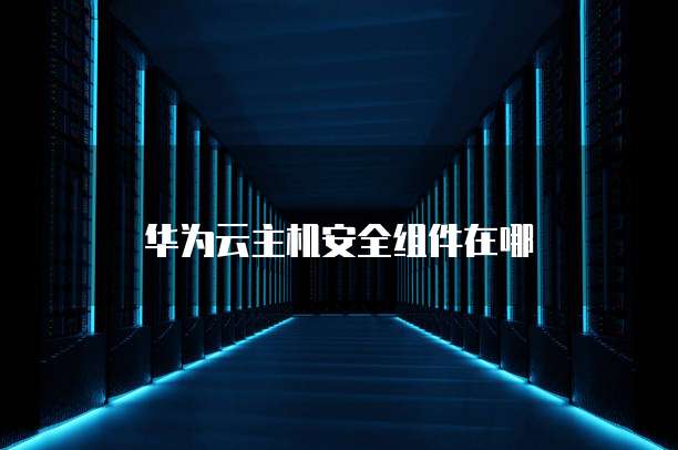 华为云主机安全组件在哪