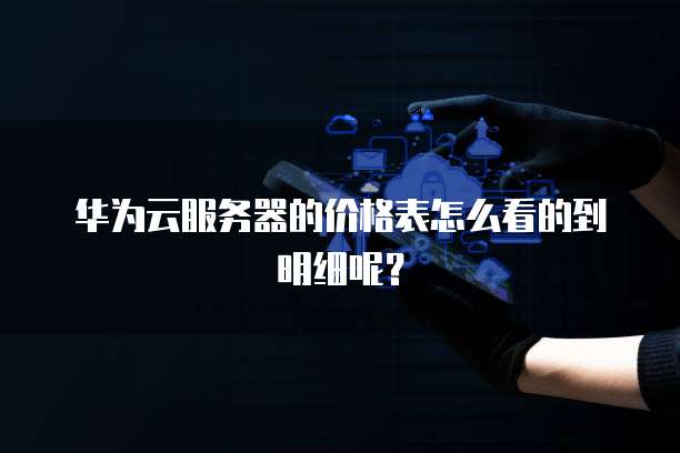 华为云服务器的价格表怎么看的到明细呢?