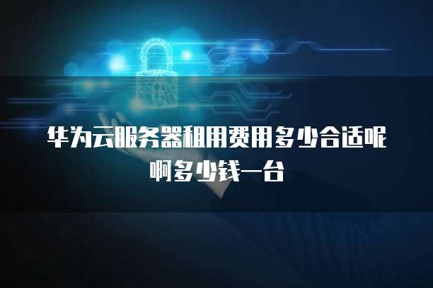 华为云服务器租用费用多少合适呢啊多少钱一台