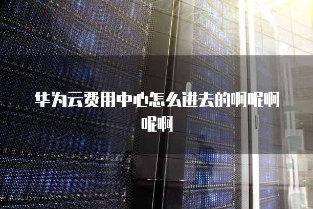 华为云费用中心怎么进去的啊呢啊呢啊