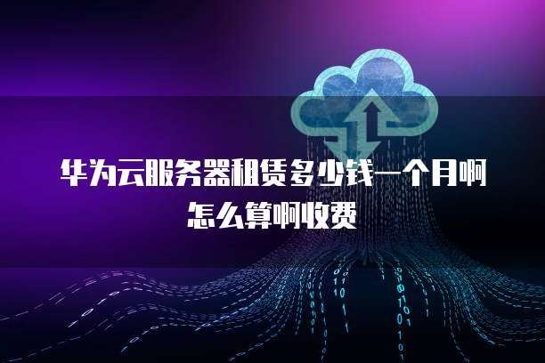 华为云服务器租赁多少钱一个月啊怎么算啊收费