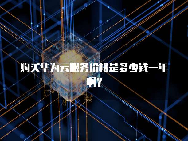 购买华为云服务价格是多少钱一年啊?