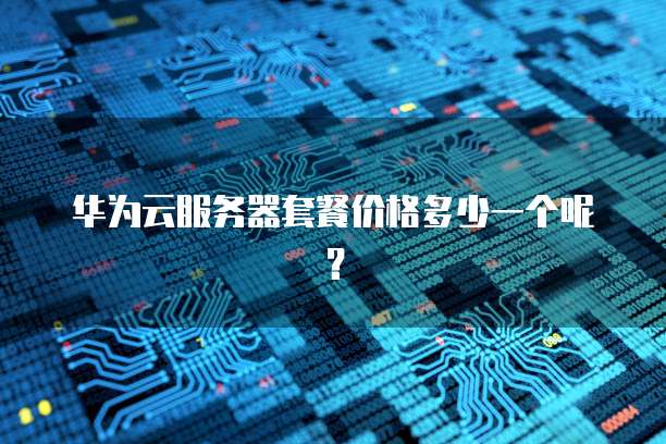 华为云服务器套餐价格多少一个呢?