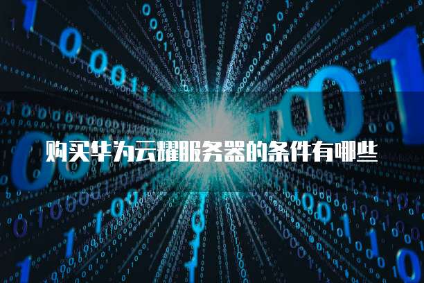 购买华为云耀服务器的条件有哪些