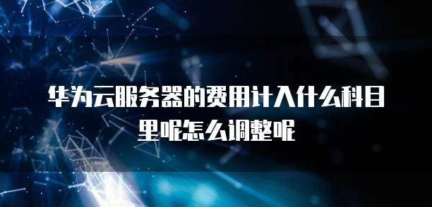华为云服务器的费用计入什么科目里呢怎么调整呢