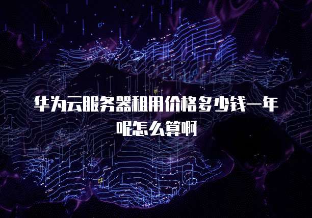 华为云服务器租用价格多少钱一年呢怎么算啊