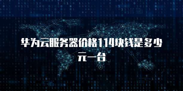 华为云服务器价格114块钱是多少元一台