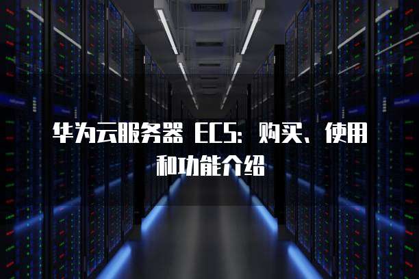 华为云服务器 ECS：购买、使用和功能介绍