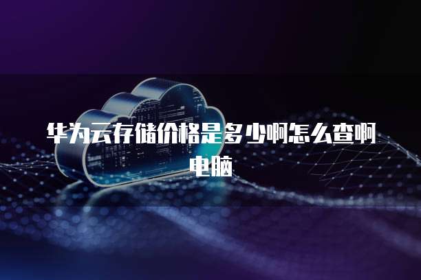 华为云存储价格是多少啊怎么查啊电脑