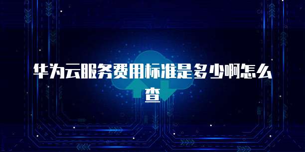 华为云服务费用标准是多少啊怎么查