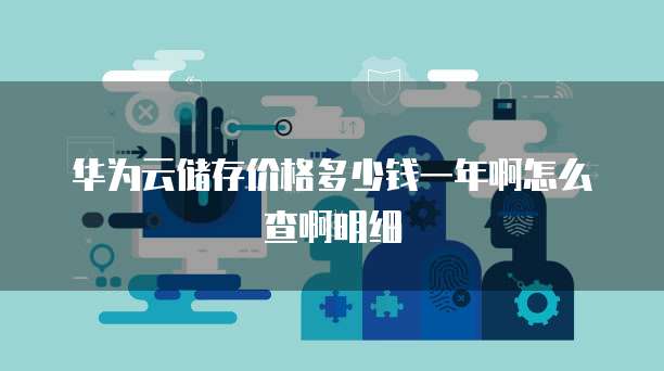 华为云储存价格多少钱一年啊怎么查啊明细