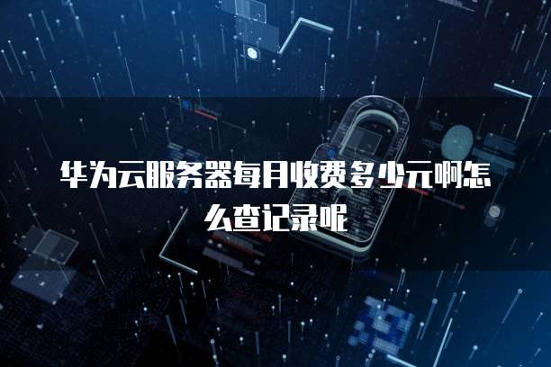 华为云服务器每月收费多少元啊怎么查记录呢