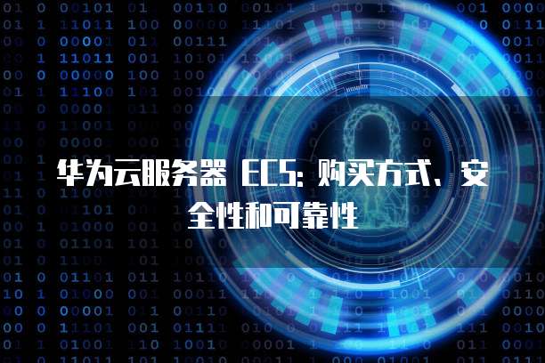 华为云服务器 ECS: 购买方式、安全性和可靠性