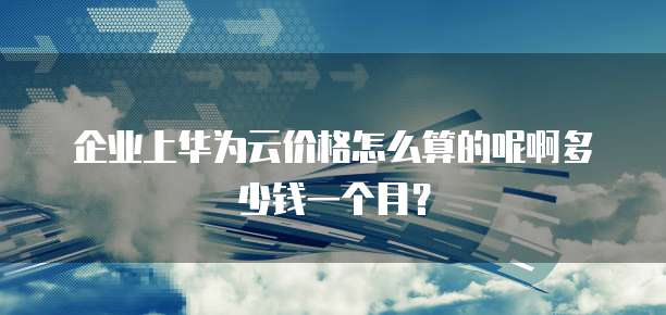 企业上华为云价格怎么算的呢啊多少钱一个月?