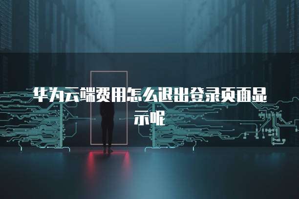 华为云端费用怎么退出登录页面显示呢